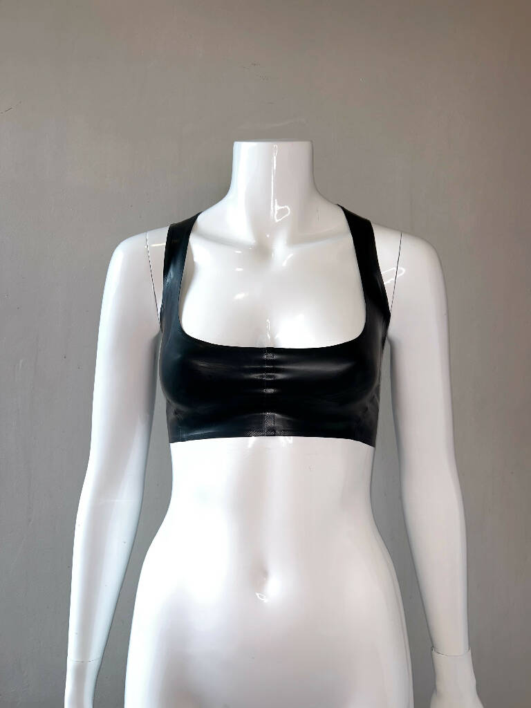 Latex Deep Neck Crop Top | Custom Made.