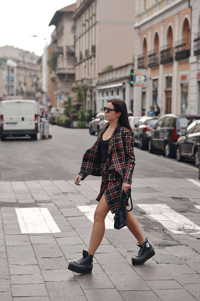 Plaid Jacket punk BURGUNDY