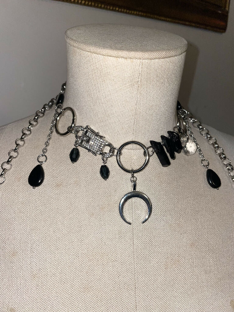 Black and silver necklace