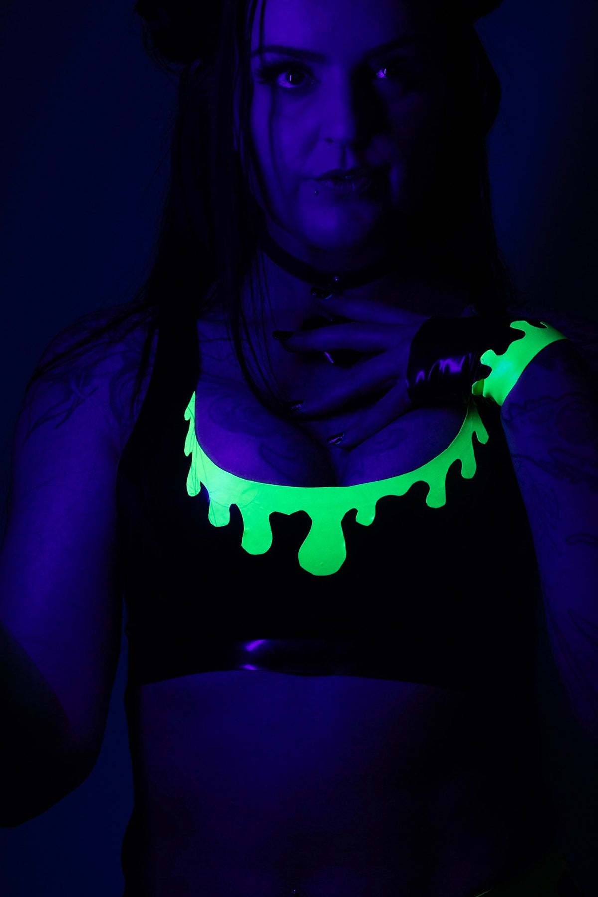 Latex UV drip Bralette