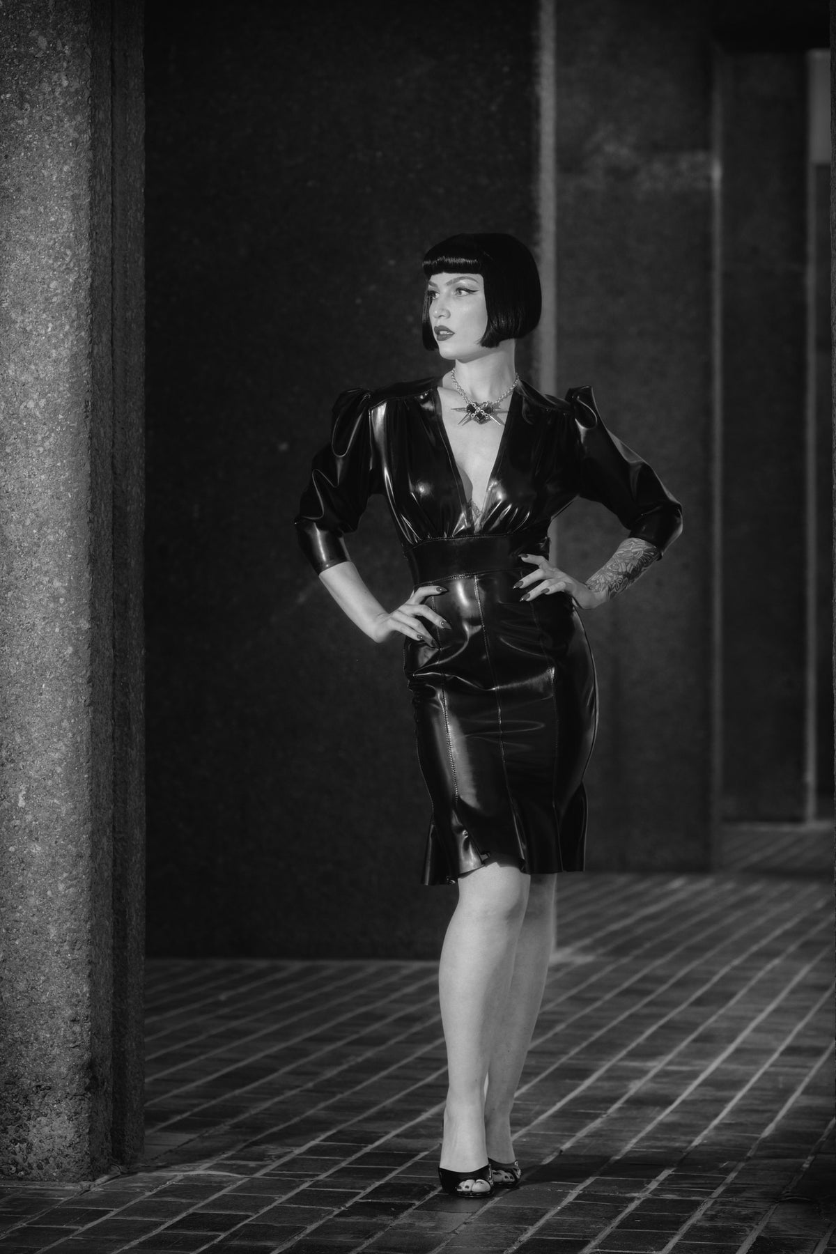 Latex Forties Tea Dress