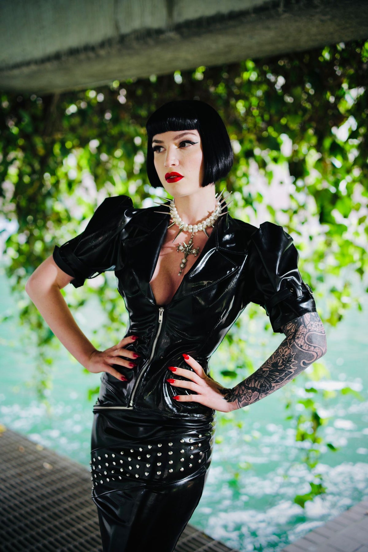 Little Black Latex Top