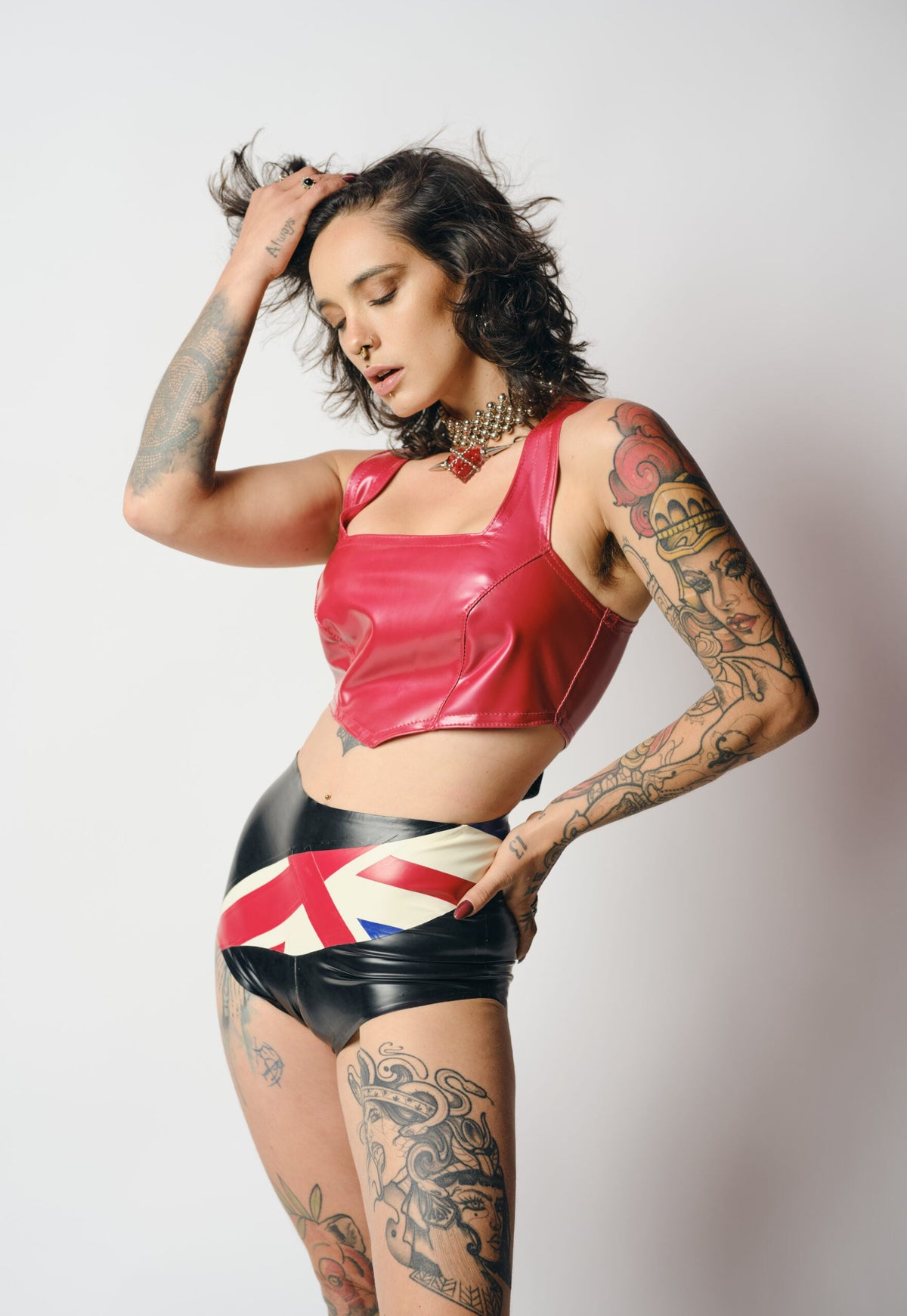 Union Jack Micro Latex Shorts