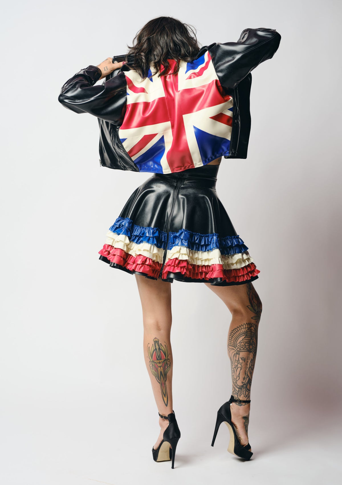 Latex Union Jack Biker