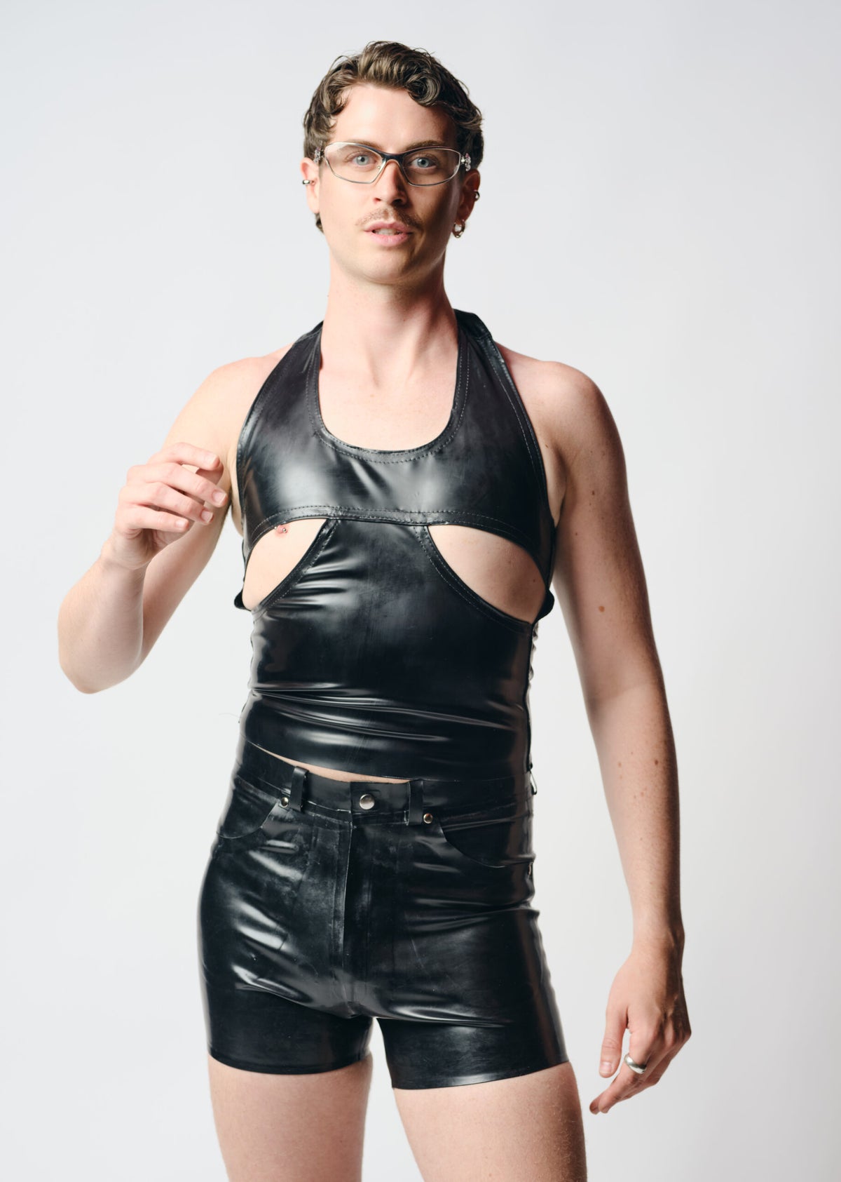 Latex Jean Shorts