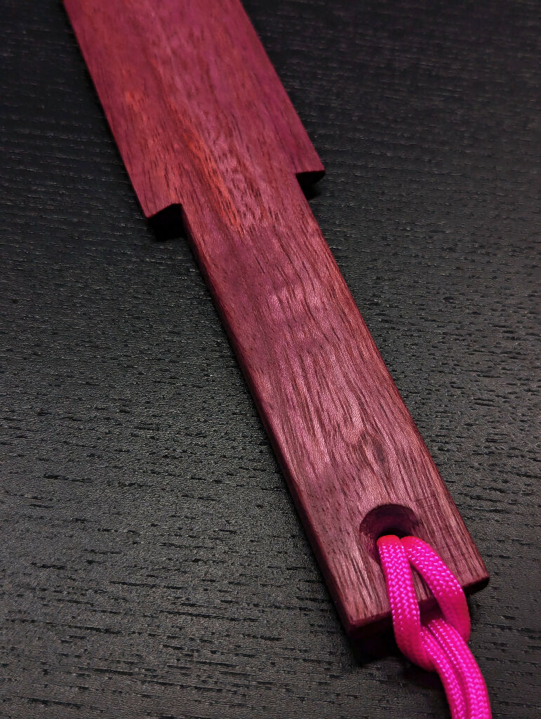 Mini Rectangular Purpleheart Spanking Paddle