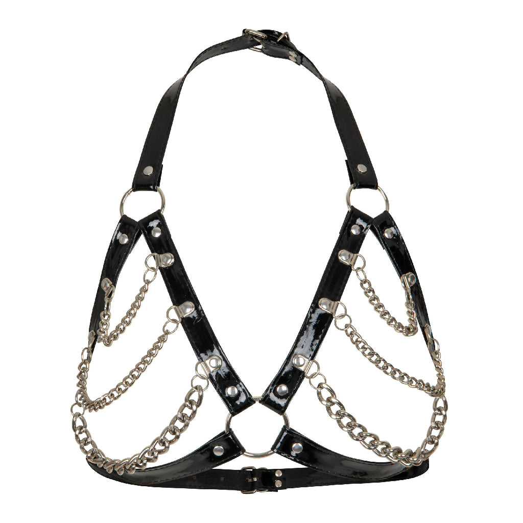Bra with chains BLACK