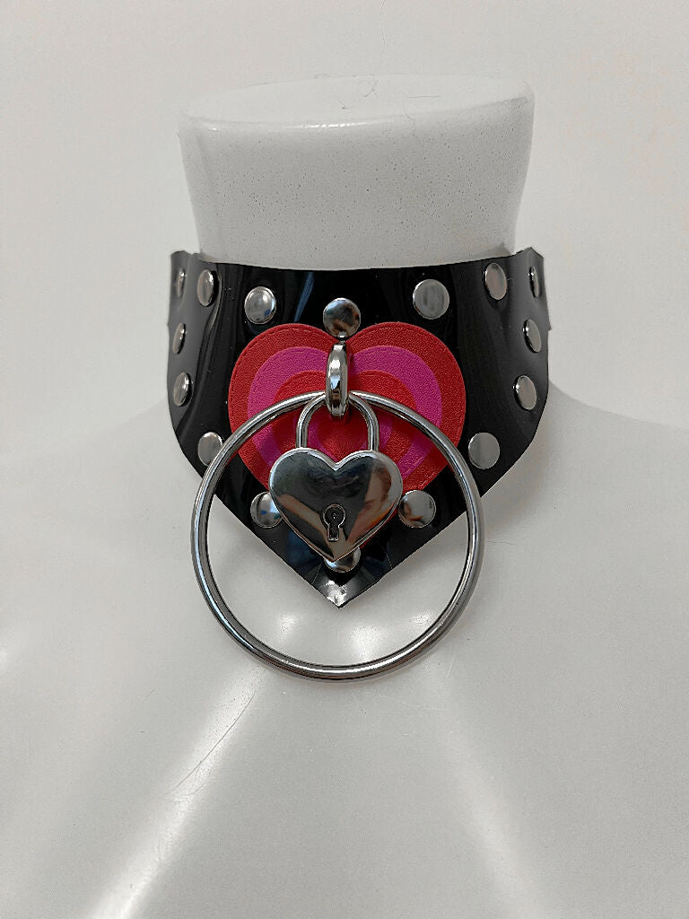 Be Mine pvc heart padlock collar