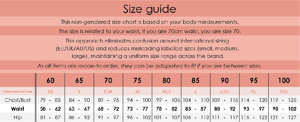 Charmskool size chart