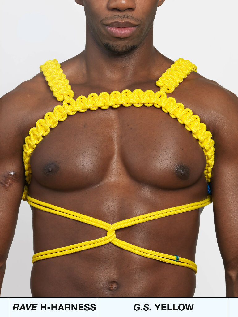 AINT-SAINT-SHOP-RAVE-YELLOW-HARNESS-FRONT