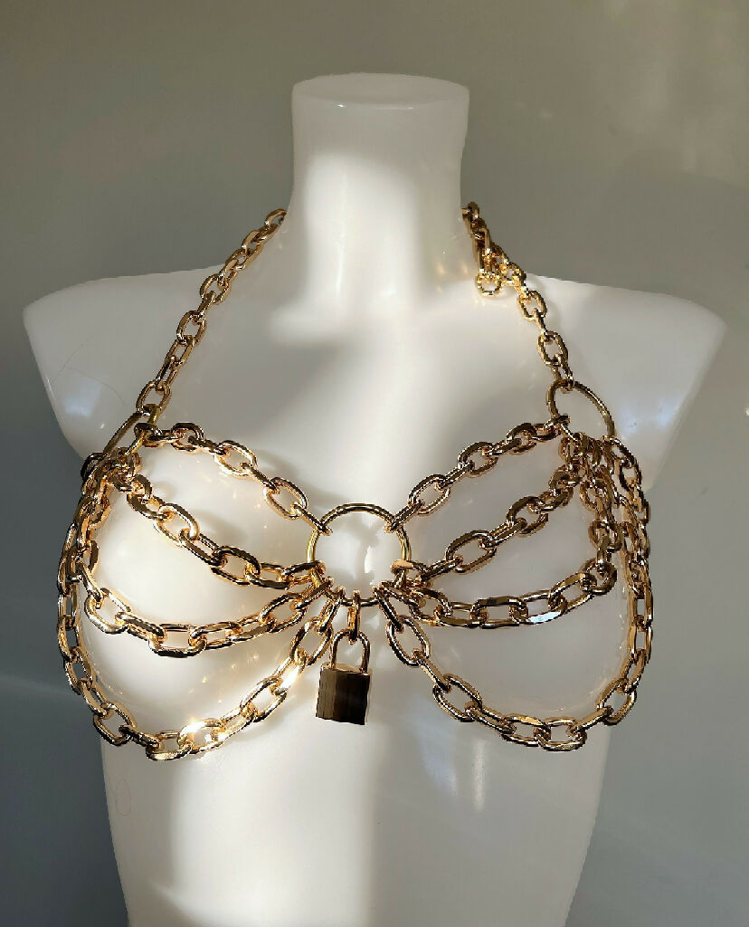 Padlock chain Houdini bra harness