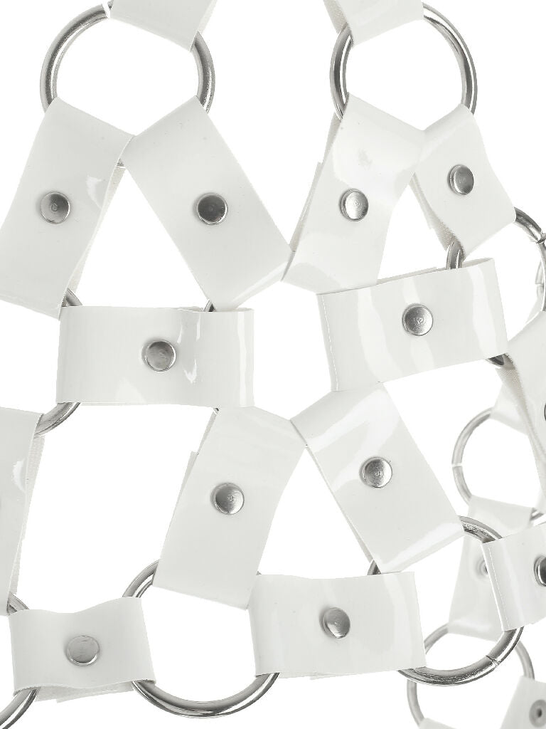 Bra made of lack and metal WHITE