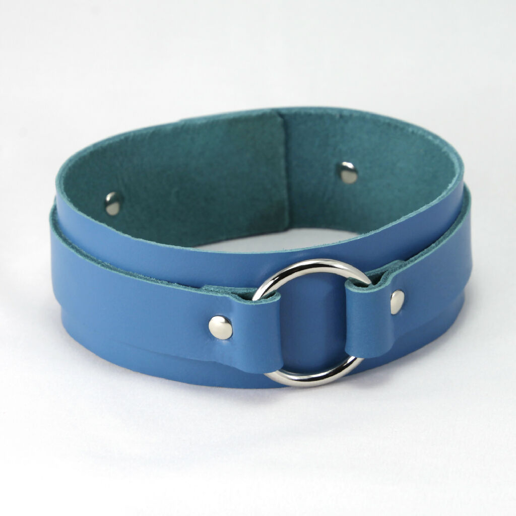 Leather Collar Blue