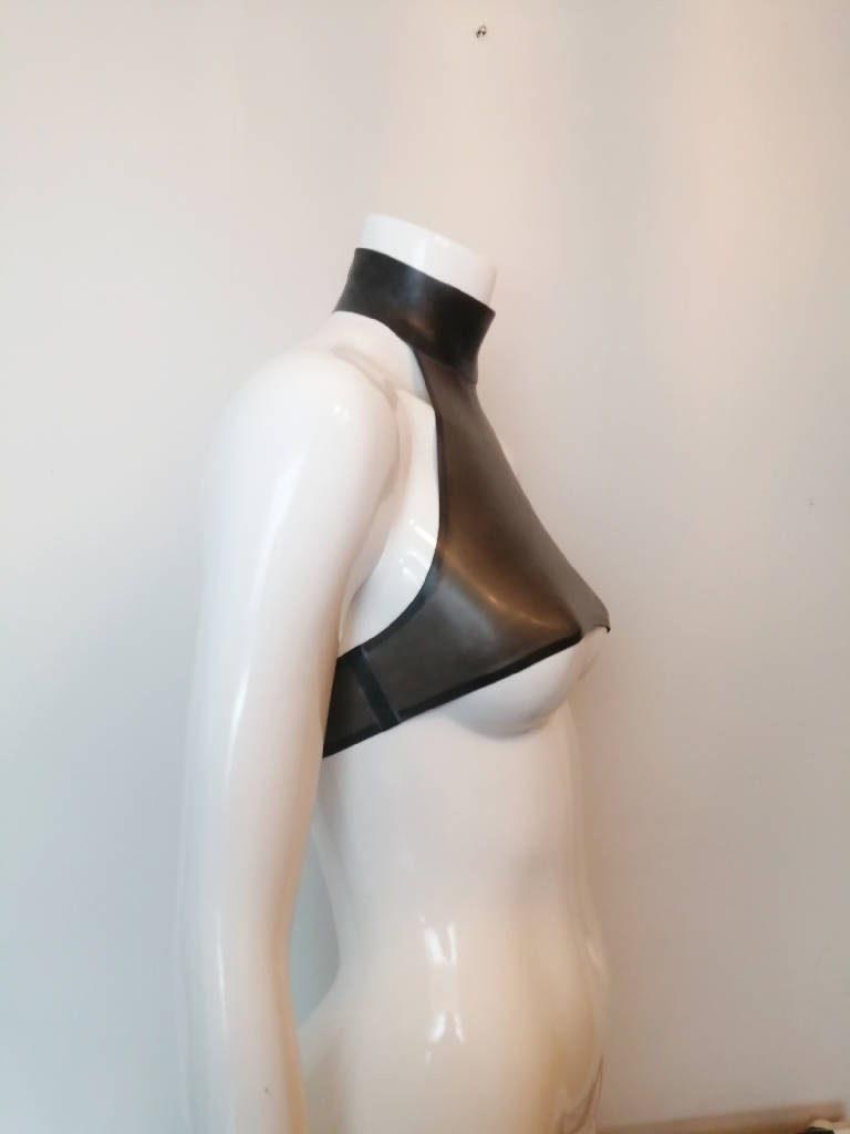 Latex Halter Neck Crop Top, Custom Made.