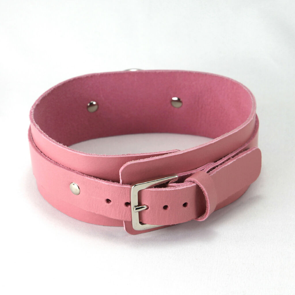 Leather Collar Pink