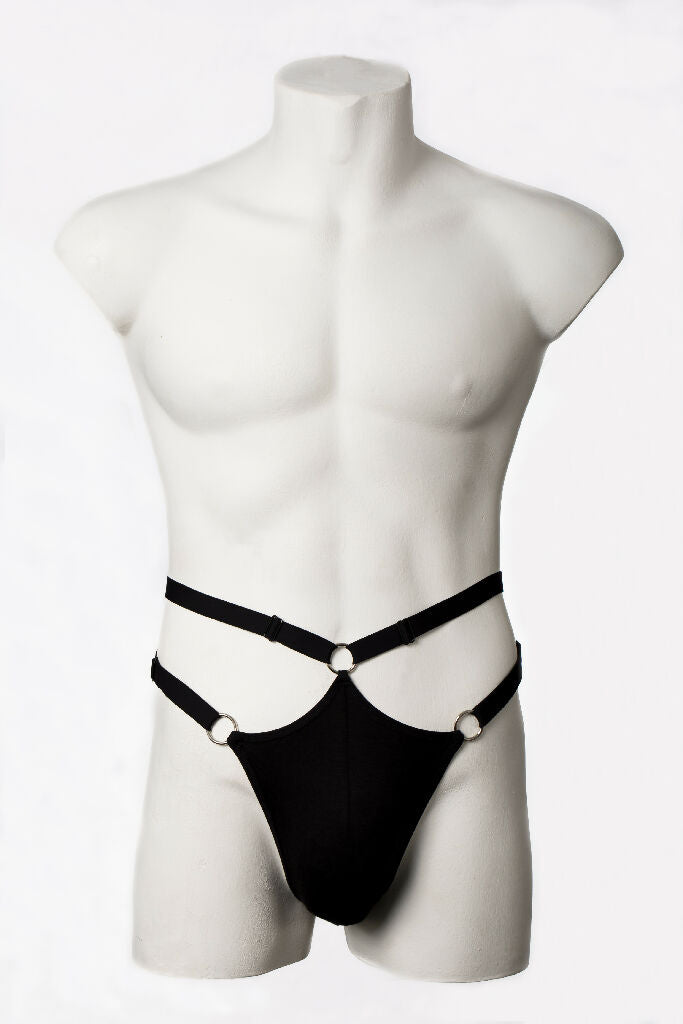 Strappy black thong - Masc - AYA