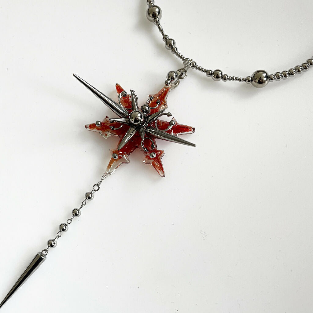 Frostfire long spikes necklace <4 different colors >