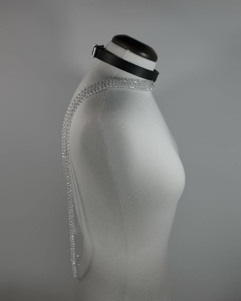 Selene Leather Choker with Crystals