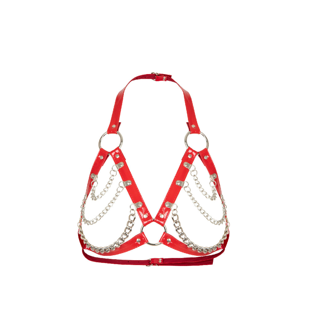 stanik_uprzaz_z_lancuchami_lateksowy_z_lacku_bdsm_fetish_czerwony_przod