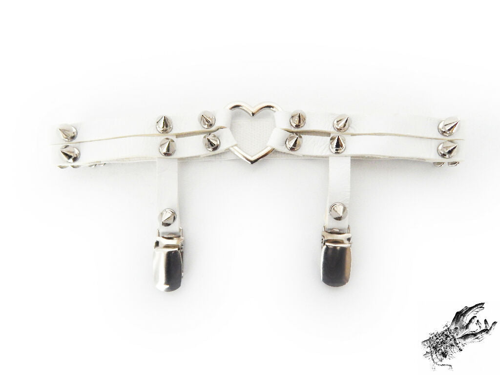 White Heart Ring Thigh Garter