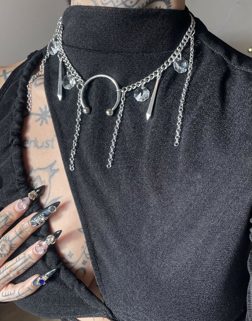Pierced grunge necklace