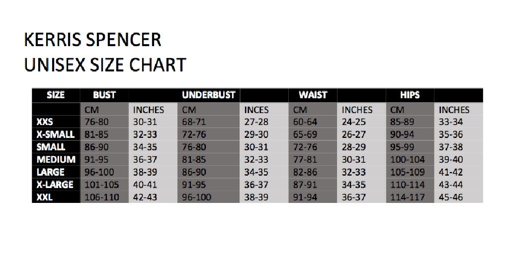 KERRIS SIZE CHART