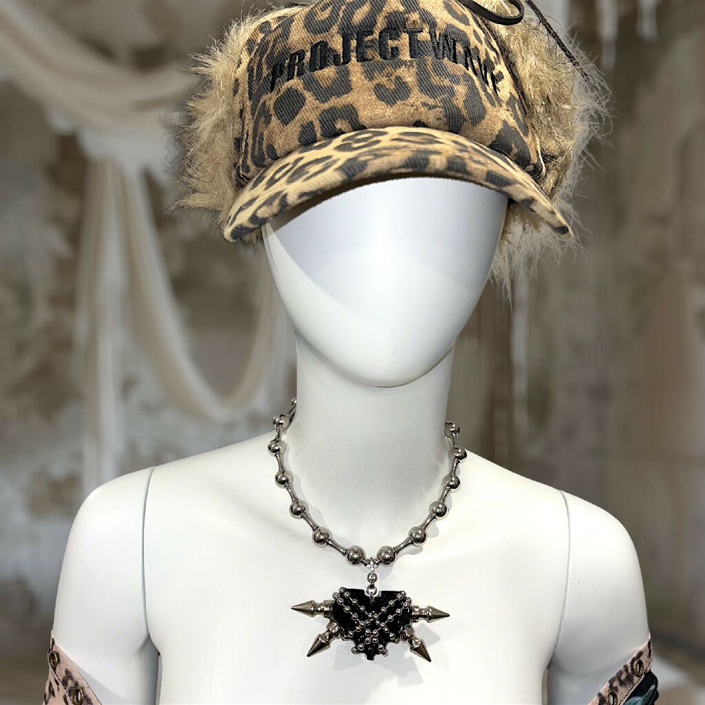 Gaged Steel Dark Heart necklace