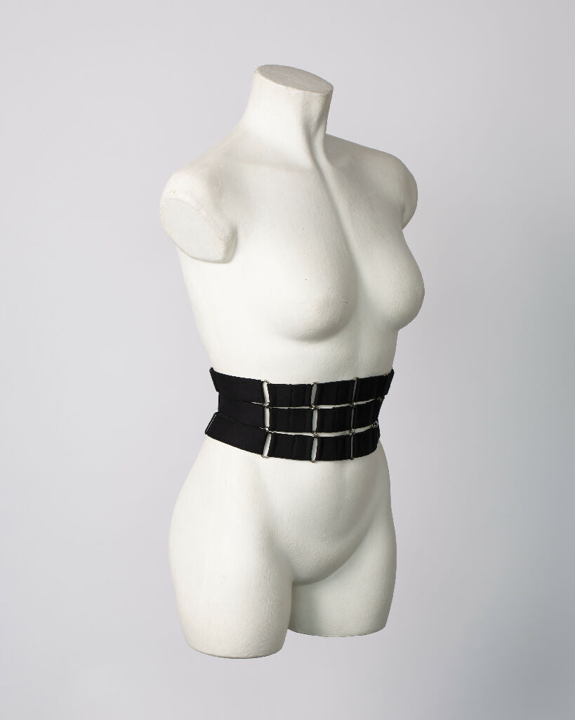 black-waist-belt-vegan-elastic-handmade-accessories-iona-smith-scott