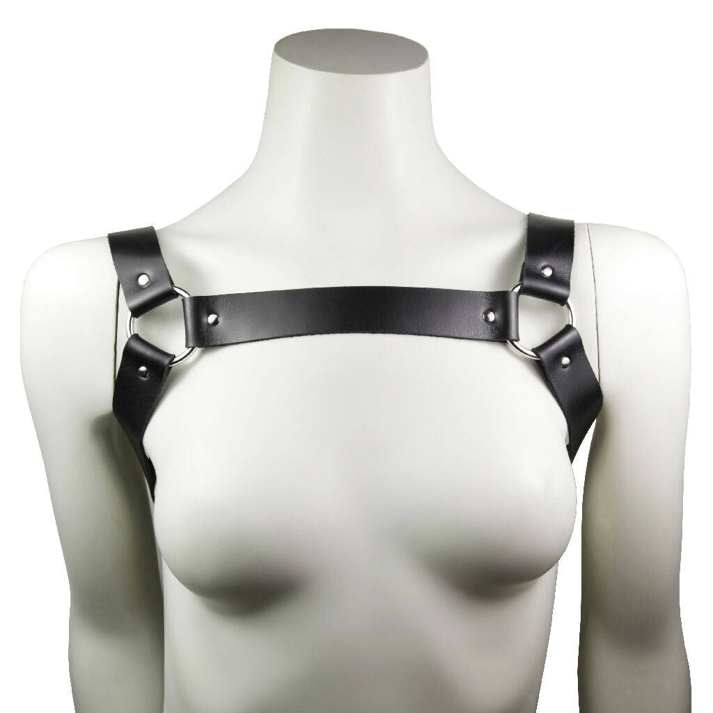 Leather Chest Harness Black 3CM