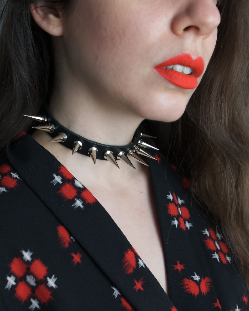 Spiked Leather Choker
