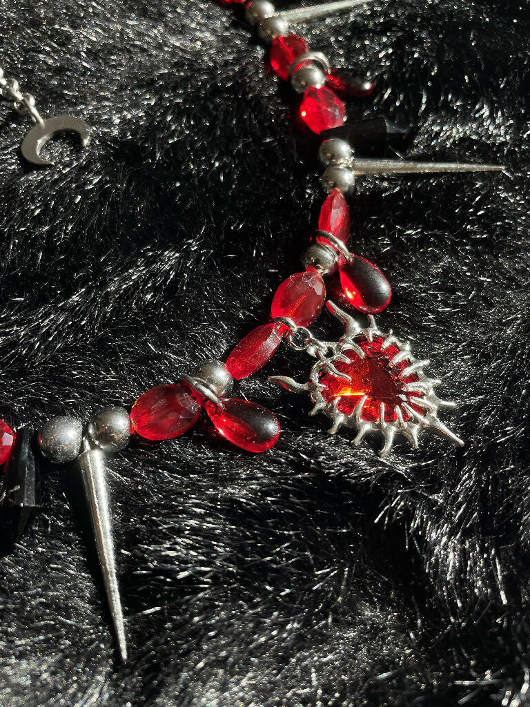 Spiked Red Heart necklace