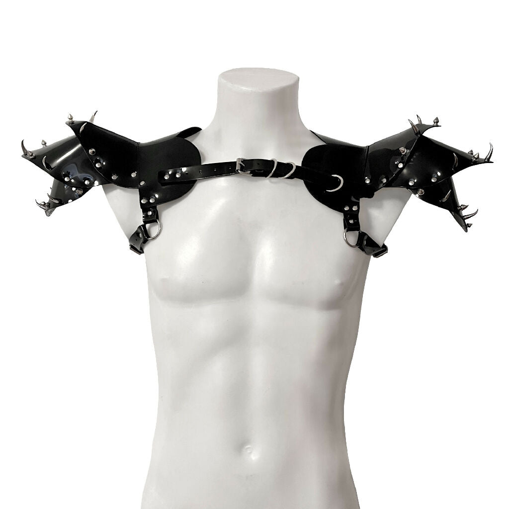 VIPER SHOULDERS - Black / Silver with Spikes