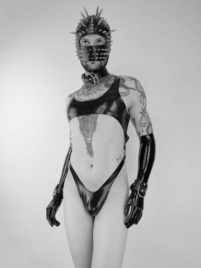 MILE' latex monokini with high cut leg