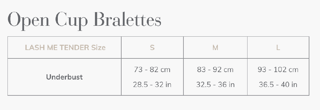 Bralette Size Guide