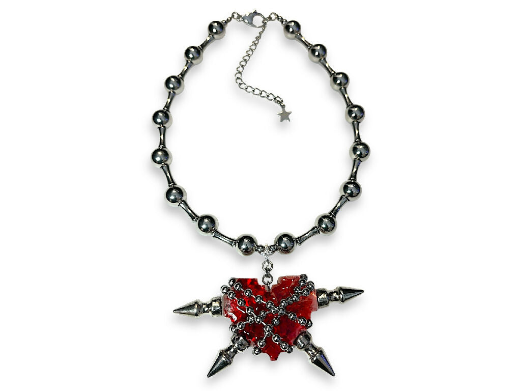 Entangle Steel bleeding Heart necklace