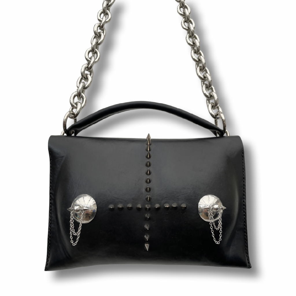 The Sinner Pierced Leather BoobBag