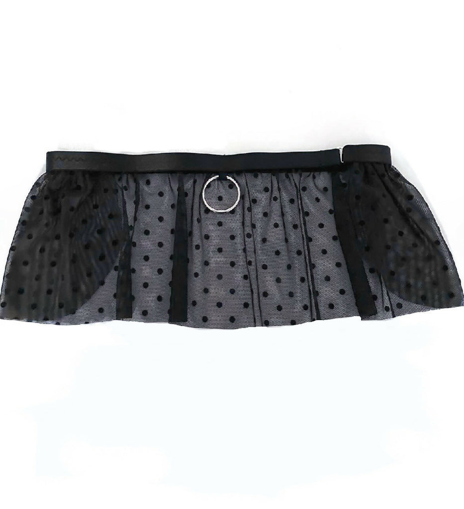 Odessa Mini Skirt Harness -Black Dot Mesh