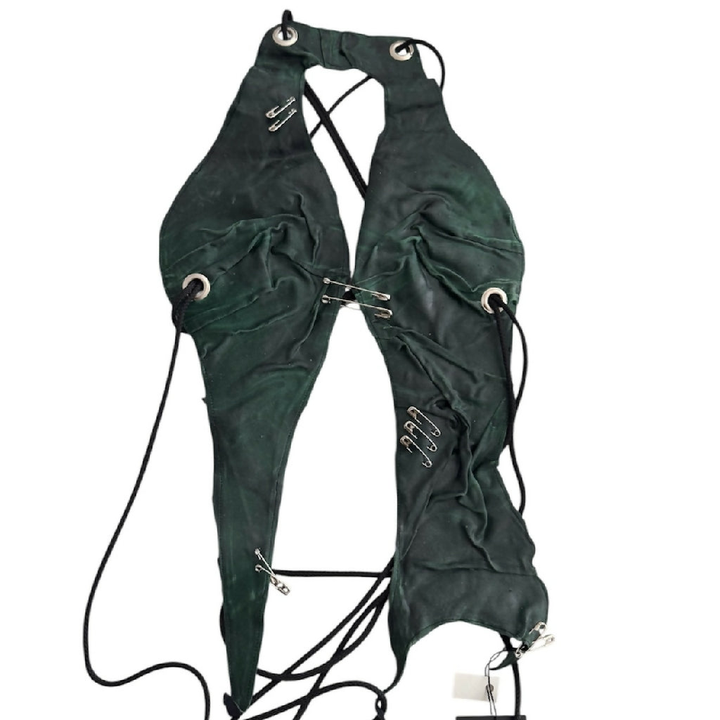 Latex green top with pins