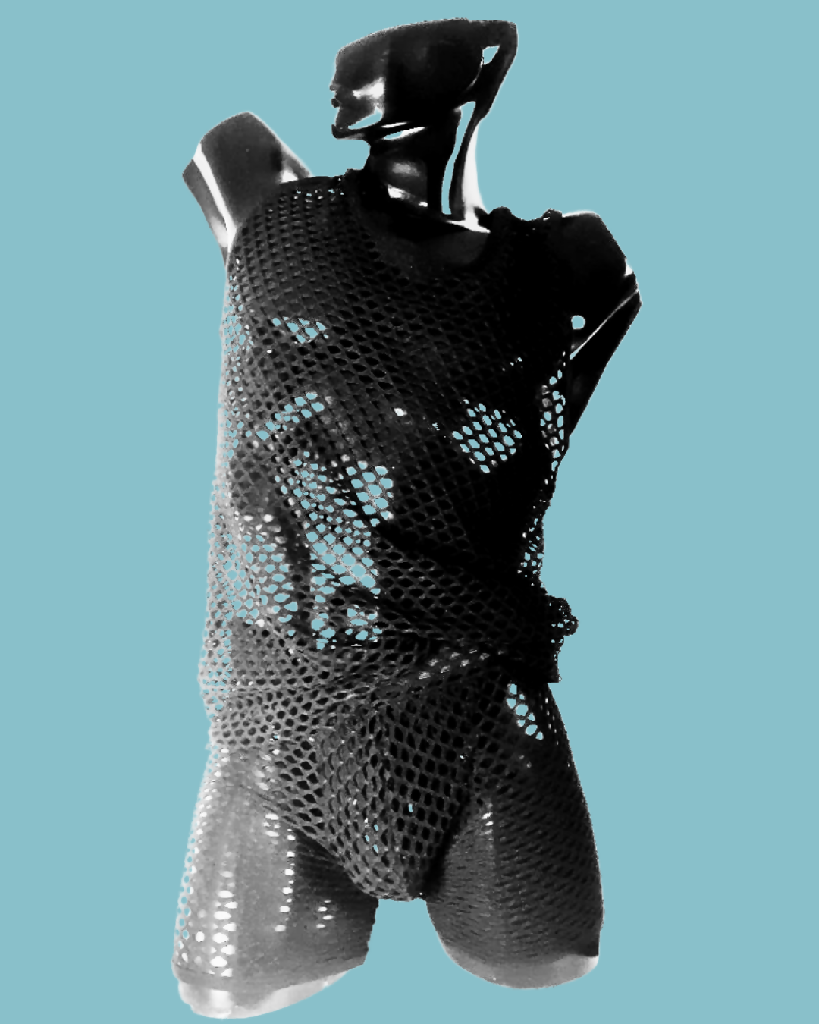 The masc SHORTIE boxer shorts in black fishnet mesh. LIMITED EDITION