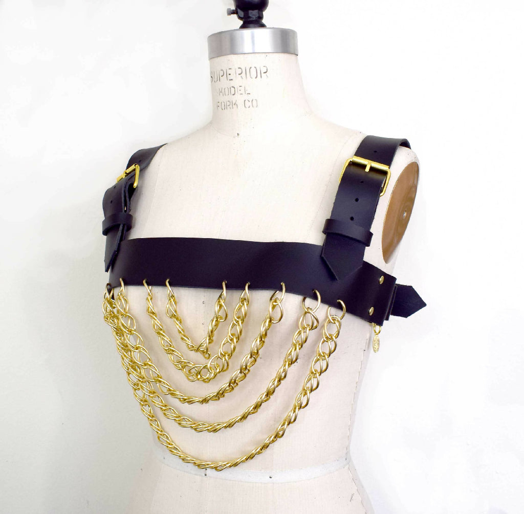 Chiara Chain Leather Harness,