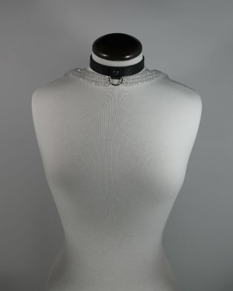 Selene Leather Choker with Crystals