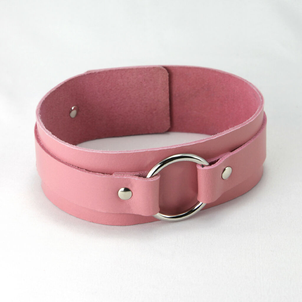 Leather Collar Pink