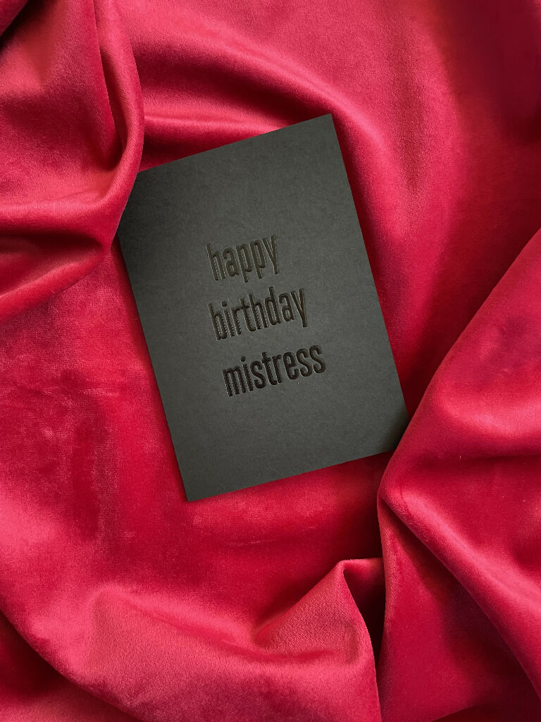 Happy Birthday Mistress Luxury Greetings Card