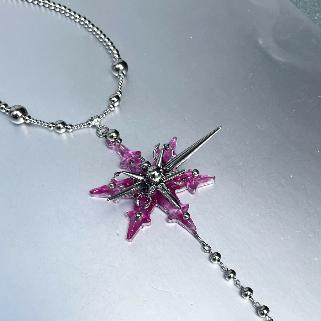 Frostfire long spikes necklace <4 different colors >