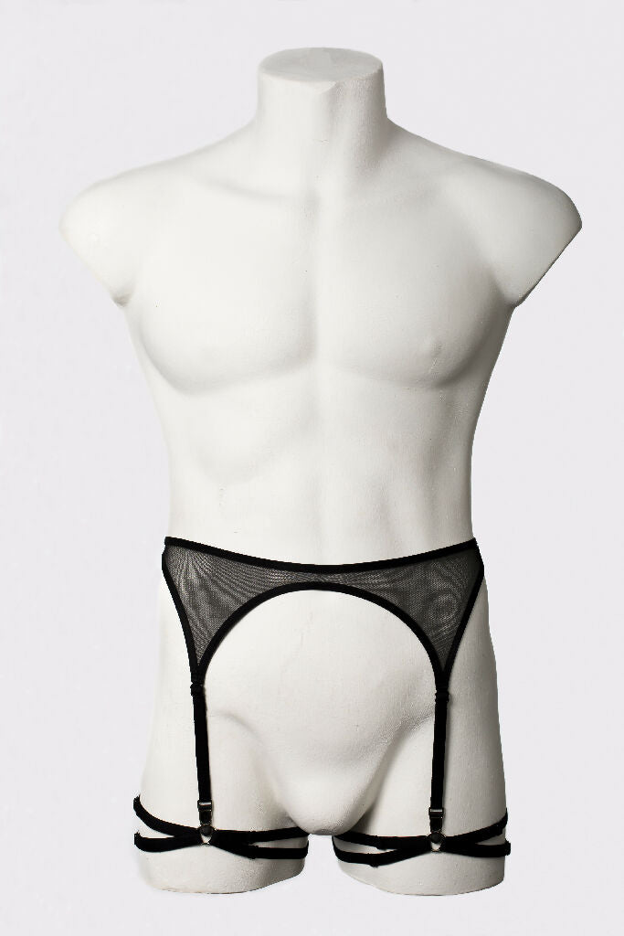 Black Garter Belt with Leg Straps - Masc - ISHTAR