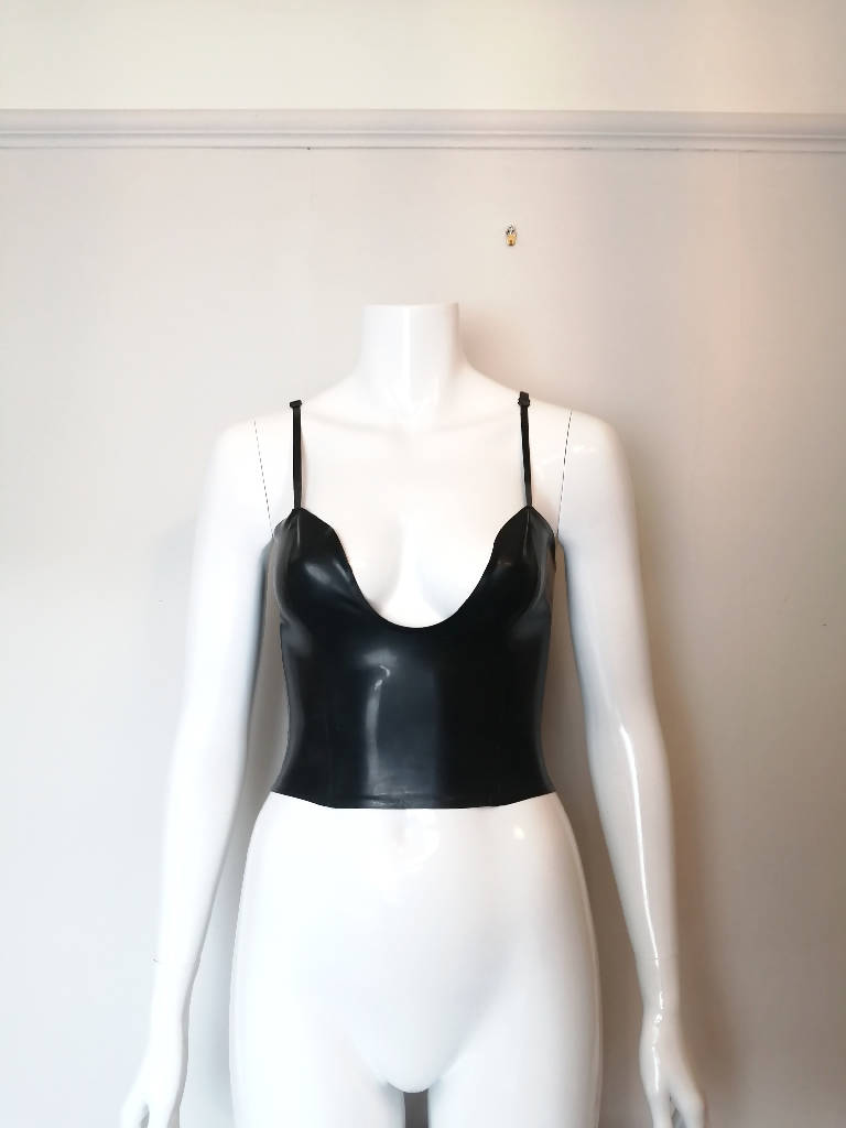 Latex Plunge Neck Top, Custom Made