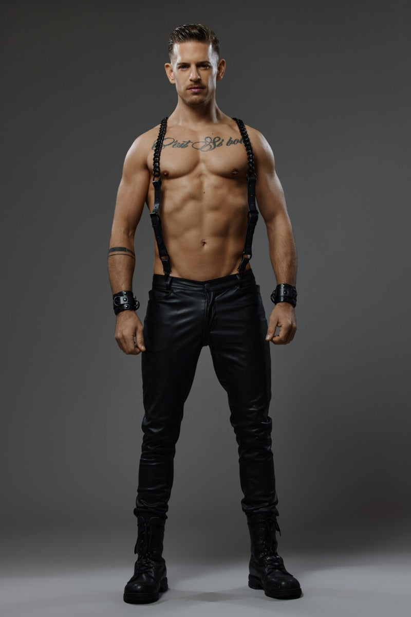 Leather Chain Suspenders “Brice”