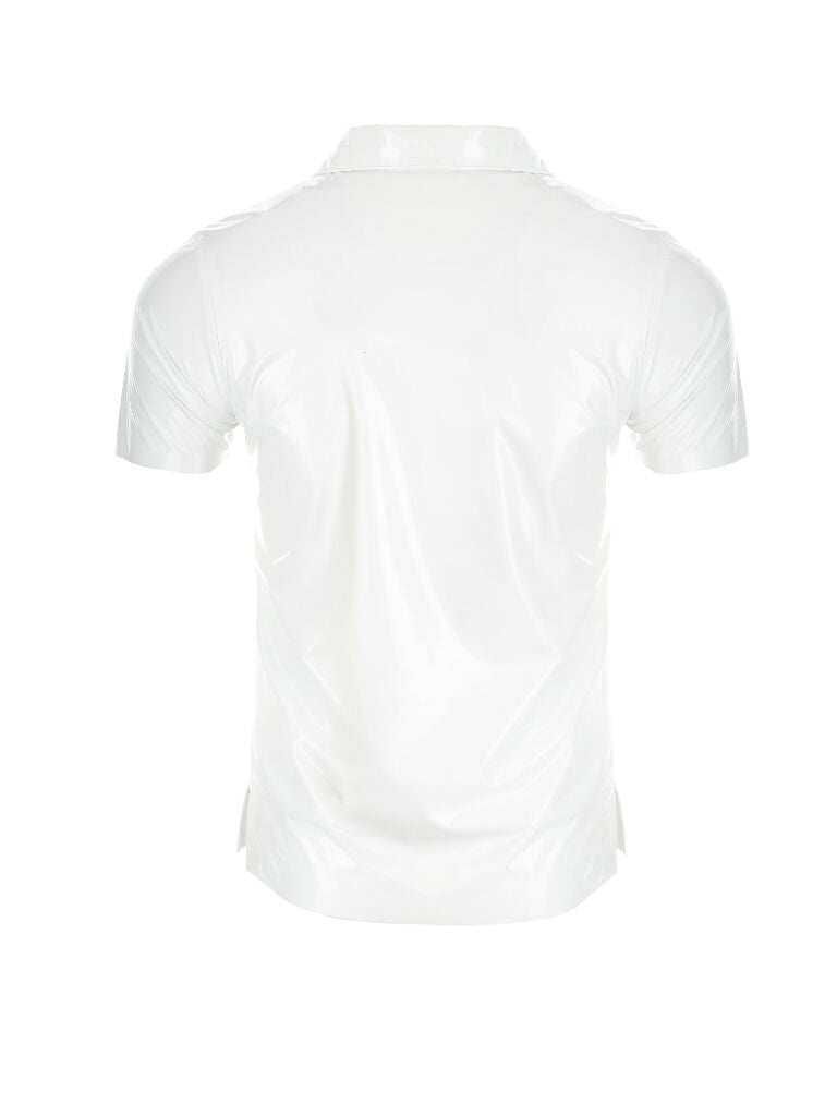Polo Shirt made of lack WHITE