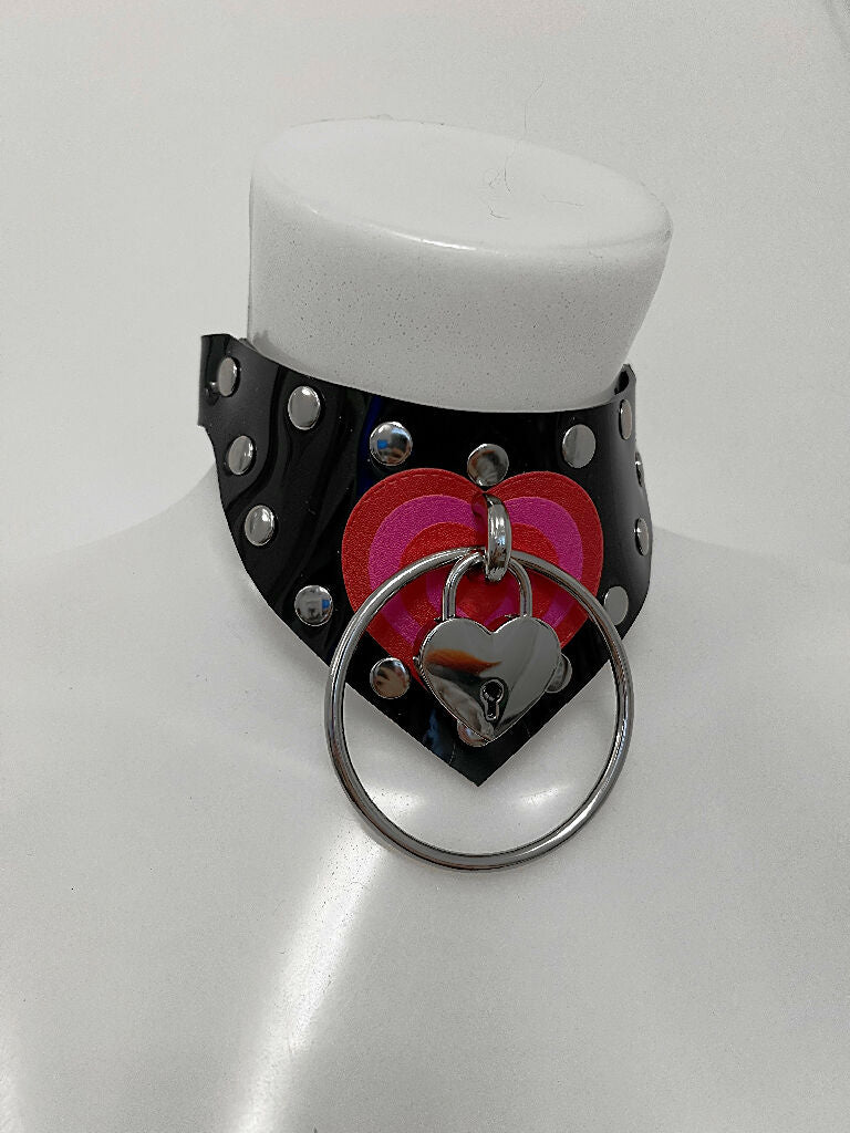 Be Mine pvc heart padlock collar
