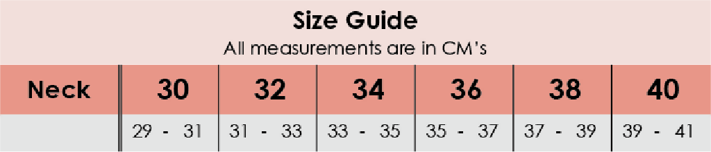 Charmskool Size Chart NECK